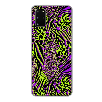 Produktbild von MuchoWow® Handyhülle Schutzhülle Hülle für Samsung Galaxy S20 Plus Tiermuster - Zebra - Neon - Lila Silikon Softcase Handy Hülle - Hartschale