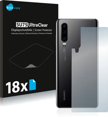 Produktbild von 18x Savvies Schutzfolie für Huawei P30 (Rückseite) Folie Klar