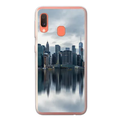 Produktbild von MuchoWow® Handyhülle Schutzhülle Hülle für Samsung Galaxy A20e New York - Skyline - Spiegelung Silikon Softcase Handy Hülle - Abdeckung