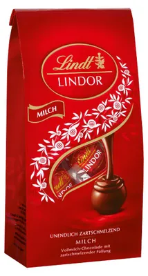 Lindt Lindor Milch mit zartschmelzender Füllung Packung 100g