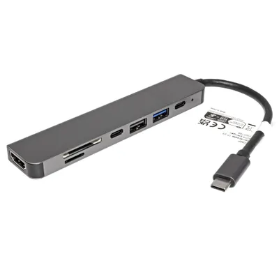 Obrázek produktu pro VALUE USB-C Dock HDMI+2x USB A 2.0+3.2G+SD/TF+PD 4K - Digitální/Data - Digitální/Displej/Video (12.99.1136)