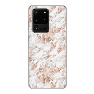 Produktbild von MuchoWow® Handyhülle Schutzhülle Hülle für Samsung Galaxy S20 Ultra Roségold - Muster - Marmor - Luxus Silikon Softcase Handy Hülle - Karteninhaber