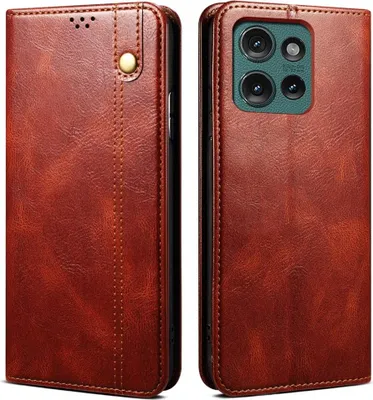 Produktbild von Motorola Edge 50 Hülle - Coverup Premium Classic Klapphülle - Braun