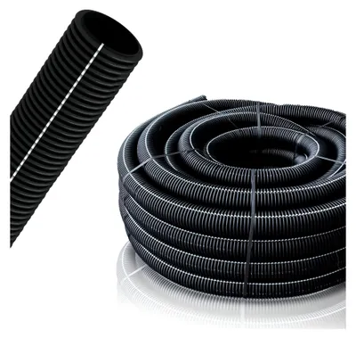 Produktbild von Protect XL Leerrohr innen glatt 450N mit Muffe mit Einzughilfe M40 / M50 / M63 aus HDPE - Wellrohr für Erdreich, Erdverlegung, Außenbereich etc. (M63-10m)