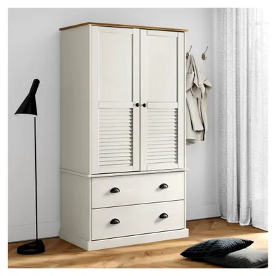 Produktbild von Eleganter Kleiderschrank VIGO in Weiß 90x55x176 cm aus Kiefernholz