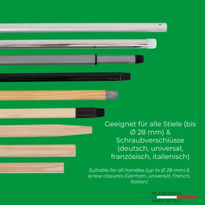 Productafbeelding van Novaliv 2x bezem met steel, stabiel, ROSSHAAR MIX. Bezems met zachte borstels, geschikt voor de kast. 4-delig, met kliksteel. Gemengde natuurlijke bezems, geschikt voor laminaat en parket. Rosshaarbezems, natuurlijke borstels, woonkamerbezems