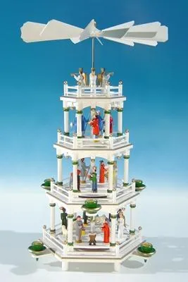 Produktbild von Tischpyramide Christi Geburt 4 Etagen weiß BxHxT 27x45x27cm NEU