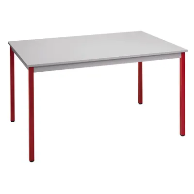 Produktbild von SODEMATUB Mehrzwecktisch lichtgrau, rot rechteckig, Vierkantrohr rot, 140,0 x 80,0 x 74,0 cm