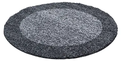 Produktbild von Carpetsale24 Hochflor Teppich Bordüre Design Modern Shaggy Teppich Wohnzimmer, Schlafzimmer Flauschig Weich, Grösse: 200 cm Rund