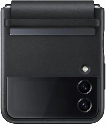 Produktbild von Samsung Original Lederrckseite fr das Galaxy Z Flip 4 - Schwarz