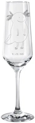 Produktbild von Mr. & Mrs. Panda Sektglas Axolotl Glücklich - Transparent - Geschenk, Glas, graviertes, gut Gelaunt, Lebensfroh, Champagnerglas, Lurch, Schwanzlurch, Gute Laune