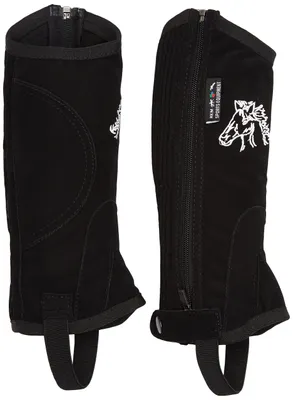 Image de HKM -Kids- Selle de dressage imitation nubuck avec insert élastique, noire, taille 10, référence 558025