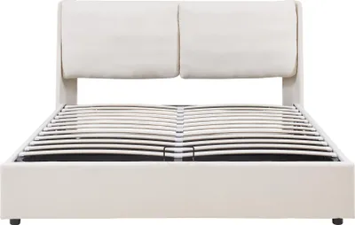 Produktbild von Polsterbett 'Lunner' Doppelbett mit Matratze und Bettkasten 160 x 200 cm Beige