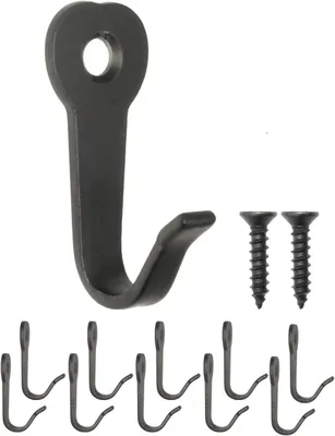 Image de 40 x 22 mm, noir, lot de 10 crochets classiques pour vêtements, en fer
