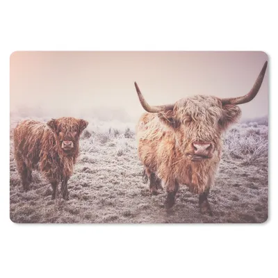 Produktbild von MuchoWow® Mauspad Mousepad Schottische Hochlandbewohner - Licht - Himmel - Natur 27x18 cm - Mousepads - Maus Mat - Pad - Mausunterlage - Büroartikel - Desk Matten