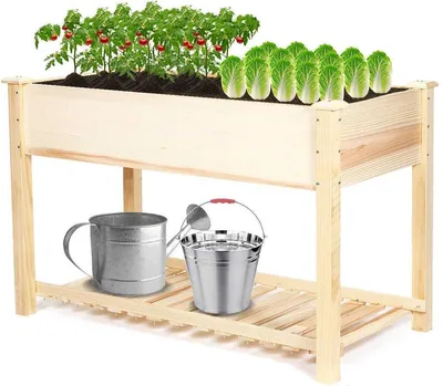 Immagine prodotto di Cassetta per piante da esterno Frobin - letto rialzato in legno - tavolo per piantine - fioriera - letto rialzato per giardino e balcone