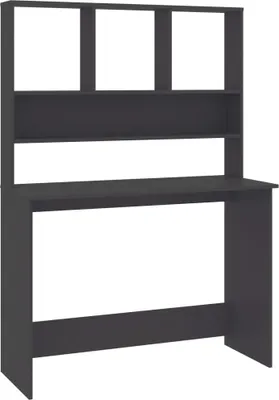 Produktbild von vidaXL Schreibtisch mit Regalen Grau 110x45x157 cm Holzwerkstoff