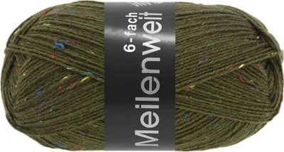 Immagine prodotto di Lana Grossa MEILENWEIT 150 g TWEED 6 veli 390 m colore 9248 - verde scuro