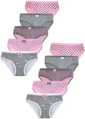 Produktbild von 10 Mädchen Kinder Slips Baumwolle Unterhosen Unterwäsche 92-170