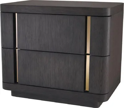 Produktbild von Casa Padrino Luxus Beistelltisch mit 2 Schubladen Mokka  / Messing 65 x 46 x H. 56 cm - Luxus Kollektion