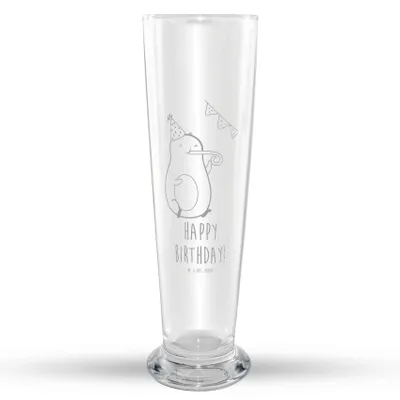 Produktbild von Mr. & Mrs. Panda Bierglas Avocado Geburtstag - Transparent - Geschenk, Alles Gute, Happy Birthday, Mr Mrs Weizenglas, Weizen Glas, Party, Feier, Weißbierglas, Bier