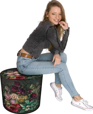 Obrázek produktu pro Kulatý dekorativní puf - Bouquet