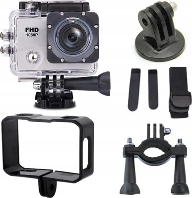 Produktbild von Set akčnej kamery, taška a príslušenstvo HQWear DV2400, WiFi, 12 Mpx, 1080 FHD (30 fps), 900 mAh, biela