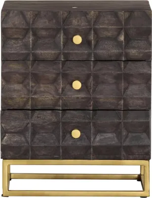 Produktbild von vidaXL Nachttisch Schwarz 40x30x50 cm Massivholz Mango