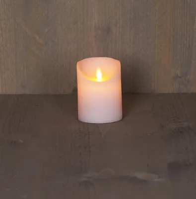 Obrázek produktu pro LED svíčka z pravého vosku s časovačem blikání knotu bílá výška 10 cm