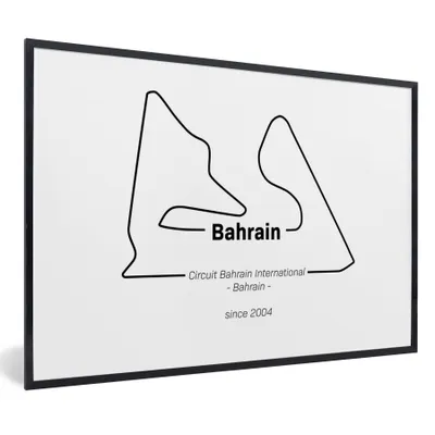 Produktbild von MuchoWow® Gerahmtes Poster Formel 1 - Bahrain - Rennstrecke 90x60 cm - Poster mit Schwarzem Bilderrahmen Wandposter Rahmen Foto Bilder - Fotorahmen - Foto-Plakat