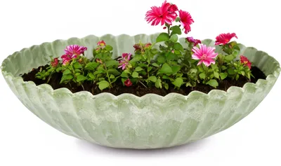 Immagine prodotto di Fioriera per esterni Ciotola decorativa rotonda verde marmorizzato 35 cm