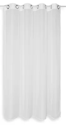 Produktbild von Voile Gardine weiß 140x175 cm Ösen Vorhang Emotion transparent beschwerter Abschluß