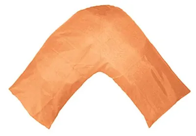 Obrázok produktu pre Mäkký saténový obliečka na vankúš, ochranný obliečka na vankúš, obliečka na vankúš, obliečka na vankúš tvaru "V", farba: oranžová