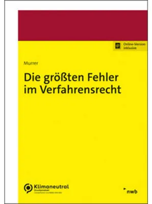 Produktbild von Die größten Fehler im Verfahrensrecht
