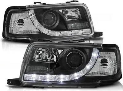Image de Phares design à LED avec feux de jour, adaptés à l'Audi 80 B4 91-96, noir