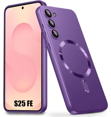 Image de Coque pour Samsung Galaxy S25 FE, Silicone Liquide Protection Slim Anti-Rayures avec Cercle Magnétique - Violet