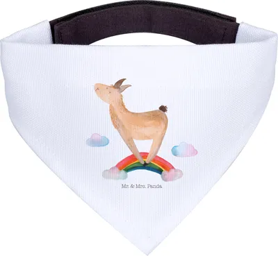 Produktbild von Mr. & Mrs. Panda Hundehalstuch Lama Regenbogen - Weiß - Geschenk, Hobby, Selbstständig, Dreieckstuch für Hunde, Hund Halstuch, Hunde-Halstuch, Haters Gonna Hate, Abi