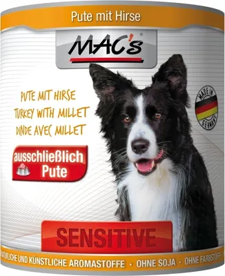 Produktbild von MAC's DOG SENSITIVE PUTE, Adult, jede Rasse, Turkey (bird), 800 g