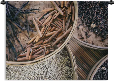 Produktbild von MuchoWow® Wandteppich Wandbehang Kräuter auf der Kaffeeplantage 90x67.5 cm Tapisserie Dekoration Wandtuch - Fototeppich - Wand-Skulpturen