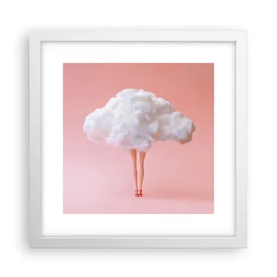 Produktbild von Gerahmtes Poster - Weißer Rahmen - Wolke Beine Surrealismus - 30x30 cm - Wand Bild - Wanddeko - Wandbilder - Kunstposter - Wandposter - Bilderrahmen - Bilder - Kunstdruck - P2WAC30x30-4491