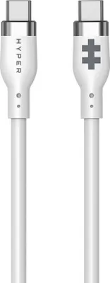 Produktbild von HyperJuice - USB-Kabel - 24 pin USB-C (M) zu 24 pin USB-C (M) - USB 2.0 - 1.5 m - USB Power Delivery (60W), Baureihe mit erweitertem Leistungsbereich (EPR - weiß
