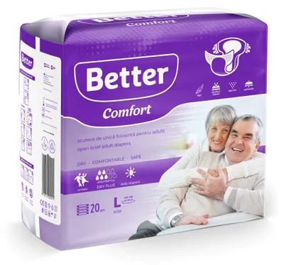 Produktbild von Better Comfort Inkontinenzwindeln für Erwachsene – Größen M, L und XL