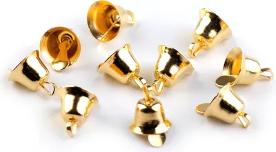 Obrázek produktu pro Zvoneček 11 mm, kov, zlatý  / 1ks
