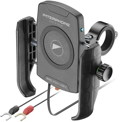 Produktbild von Interphone PHONE HOLDER WITH WIRELESS CHARGING AND USB-C Black