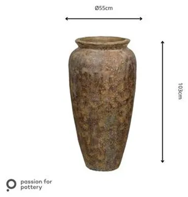 Produktbild von Pflanzvase Passion for Pottery XXL Melbourne Steinzeug Ø 55 cm H 103 cm braun