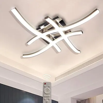 Produktbild von LED Deckenleuchte, 4 Flammig mit Fernbedienung Dimmbar, Eingebaute LED Platinen 48W 2000 Lumen, für Schlafzimmer Esszimmer Küche Flur Kinderzimmer