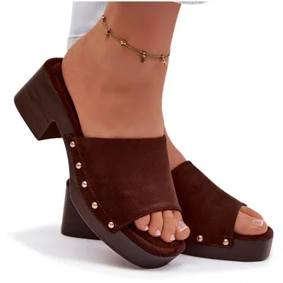 Produktbild von Damenschuhe auf Keilabsatz mit goldenen Schnallen Schokoladene Davessa 39