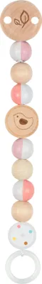 Produktbild von goki Schnullerkette Vogel, natur und rosa