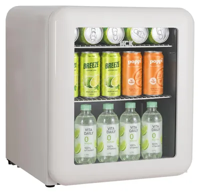 Mini-Kühlschrank 46L Retro mit Glastür, 4-22 °C, leise 39 dB