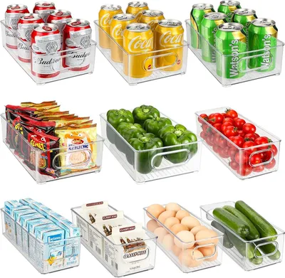 Immagine prodotto di Organizzatore da frigo trasparente - versatile e pratico - set da 10 - materiale adatto agli alimenti